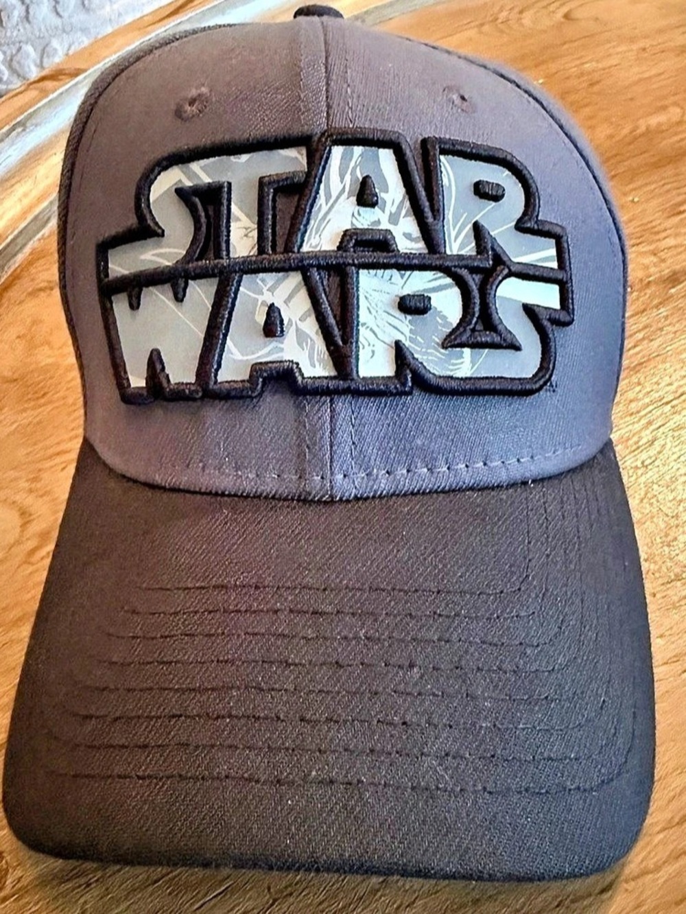 New Era Star Wars Gray Black Graphic Embroidered Flex Fit Hat Cap OSFM